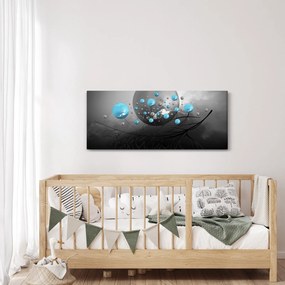 Obraz - svetlo modré abstraktné gule (120x50 cm)