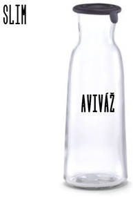 Sklenená fľaša na mlieko / olej / aviváž s čiernym silikónovým viečkom, 1 l