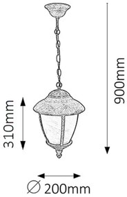 Rabalux 8479 - Vonkajší luster MADRID 1xE27/60W/230V