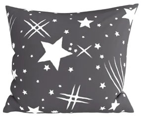 Súprava 2 ks dekoračných povlakov na vankúš z mikrovlákna NIGHT SKY 45x45 cm, sivá