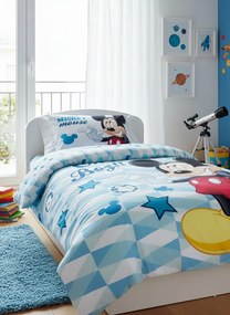 Detské bavlnené obliečky Nook Mickey Mouse 100x135 cm + 40x60 cm modré