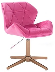 LuxuryForm DESIGN Stolička MILANO VELUR na zlatom kríži - ružová