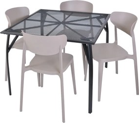 Svetlohnedá plastová záhradná stolička Mare – Rojaplast