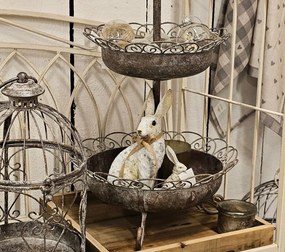 Decorative Figurine Rabbit 14x10x26 Cm Grey Plastic - 14*10*26 cm