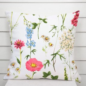 Biante Bavlnená obliečka na vankúš Sandra SA-667 Veľké lúčne kvety na bielom 30 x 50 cm