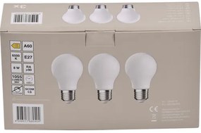 LED žiarovka A60 E27/8 W (75 W) 1055 lm 6500 K matná bal. - 3 ks