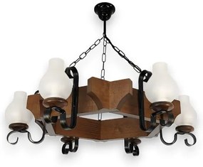 Brilagi - Luster na reťazi QUEEN 6xE14/40W/230V buk/orech