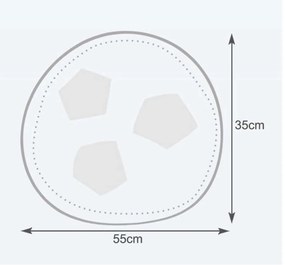 Sedací vak malá bielo limetková futbalová lopta TiaHome