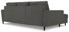 Tmavosivá rozkladacia rohová menčestrová pohovka Kooko Home Jazz, ľavý roh