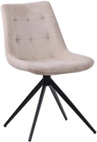 Jedálenská stolička Merna - zamat - Krémová