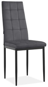 Antracitové zamatové jedálenské stoličky v súprave 2 ks Becca – Støraa