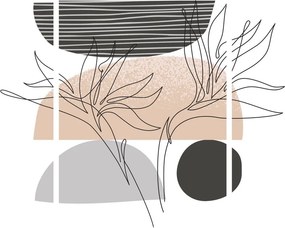 Obraz - Line art kvety N⁰2 (90x60 cm)