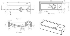 Čierne kamenné umývadlo 38x14 cm Blok – Sapho