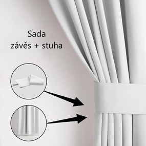 Záves AmeliaHome Blackout s priechodkami 140x175 cm svetlosivý
