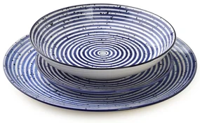Porcelánová jedálenská súprava Stripes Blue sada 18ks