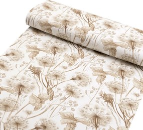 Biante Detské bavlnené posteľné obliečky do postieľky Sandra SA-518 Jesenné púpavy na bielom Do postieľky 90x120 a 40x60 cm