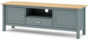 TV stolík sivozelený z borovicového dreva 158x53x40 cm Misti – Marckeric