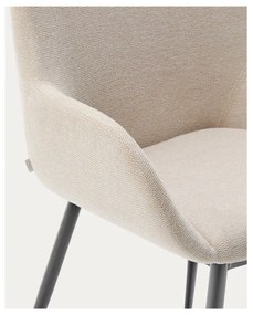 Krémovobiele čalúnené jedálenské kreslo Konna – Kave Home