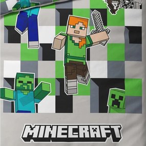 TipTrade Bavlnené obliečky 140x200 + 70x90 cm - Minecraft Objav svoj svet