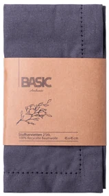 Oceľové sivé bavlnené obrúsky 45 x 45 cm 2 ks – Basic Ambiente - 596402