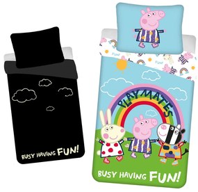 Svietiace bavlnené obliečky PEPPA PIG farebné Rozmer obliečky: 70 x 90 cm | 140 x 200 cm