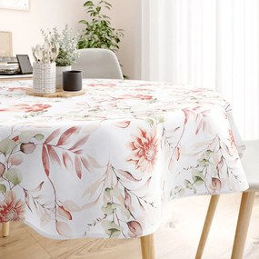 Goldea okrúhly obrus 100% bavlnené plátno deluxe - akvarelové kvety Ø 110 cm