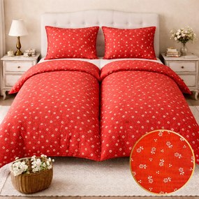 Obliečky bavlnené Marta červená 140x200cm+90x70cm TiaHome