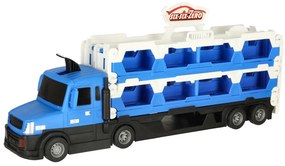 Autodráha a transportér vozidiel KIK so 10 autíčkami, modrý