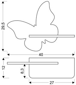 Candellux BUTTERFLY Nástenné svietidlo 5W LED 4000K IQ KIDS MINT 21-84880