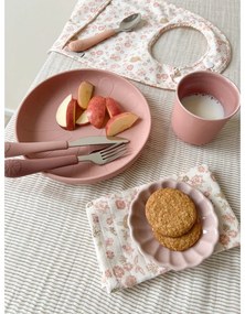 Červený/v lososovej farbe detský príbor 3 ks zo silikónu Rose Mix – Cam Cam Copenhagen