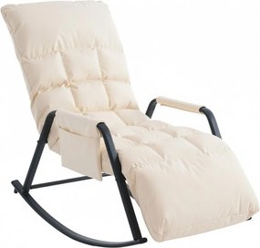 Hojdacie kreslo s 5-stupňovým nastavením, polstrovaná, biela