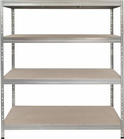 Kovové regály RIVET PRO 180x150x60 DTD drevotrieska 4 úrovne pozinkovaná