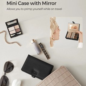 Šperkovnica so zrkadlom, s 2 zásuvkami, čierna