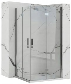 Rea Molier Double, sprchová kabína 80(dvere) x 80(dvere) x 190 cm, 6mm číre sklo, chrómový profil, 50201