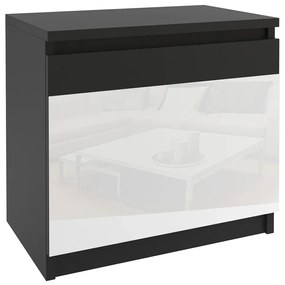 Nočný stolík Belini čierny / biely  BM SN1/0/B/B/W/0