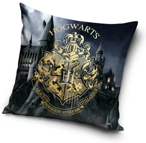 DETSKÁ DEKORAČNÁ OBLIEČKA NA VANKÚŠ HARRY POTTER 40X40 CM VZOROVANÁ