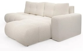Rozkladacia rohová čalúnená sedacia súprava s úložným priestorom do L ALMADA pravá svetlá béžová