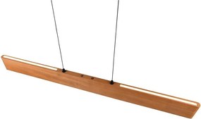 LED závesné svietidlo v prírodnej farbe s dreveným tienidlom Edgewood – Trio