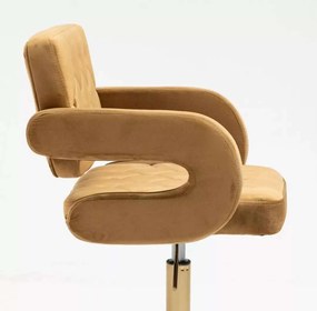 LuxuryForm DESIGN Kreslo ADRIA VELUR na čiernom tanieri - hnedé
