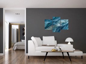 Obraz - Modrobiele vlnky (90x60 cm)