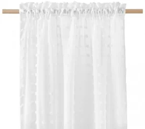 Biela záclona CASABLANCA so vzorom guličiek 140 x 250 cm