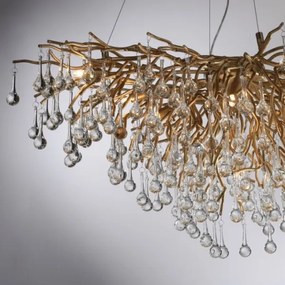 Paul Neuhaus 2192-11 - Luster na lanku ICICLE 10xG9/40W/230V 50x100 cm mosadz