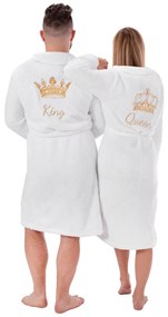 Dekorstudio Dámsky vyšívaný župan s nádpisom Queen White Varianta: L/XL