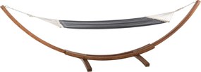 Hojdacia sieť Miramar 400 x 120 x 107 cm - drevený rám - Sivá