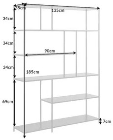 Knižnica/Regál 42025 135cm Slim Line Čierny jaseň  - Komfort-nábytok