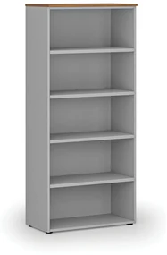 Kancelársky regál PRIMO GRAY, 1781 x 800 x 420 mm, sivá/orech