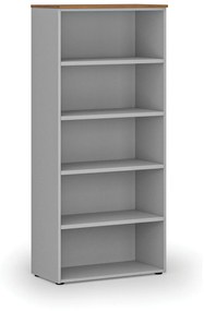 Kancelársky regál PRIMO GRAY, 1781 x 800 x 420 mm, sivá/orech