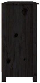 vidaXL Komoda čierna 100x35x74 cm borovicový masív-