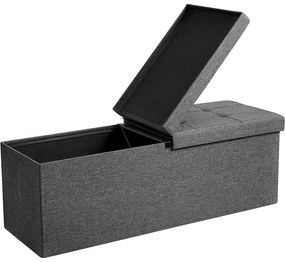Taburetka 120 L, skladacia úložná lavica, nosnosť 300 kg, tmavosivá