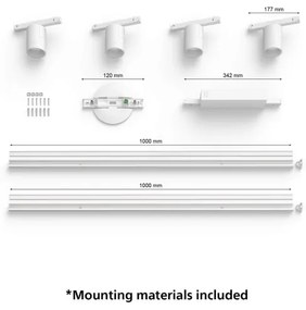 Philips-SADA 4xLED RGB  Stmievateľné svietidlo do lištového systému Hue LED RGB/20,8W/230V